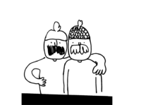 bros in hats illustration doodle